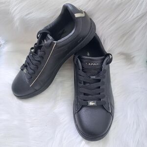 Lacoste Men's Carnaby Evo Black Leather Sneakers Size 6 US